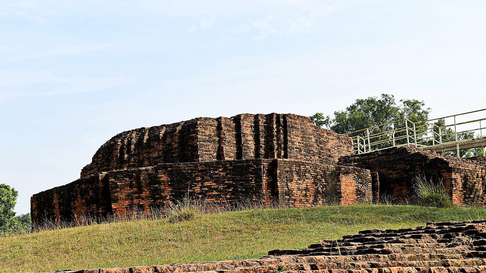 Ancient brick remains of the Kudan Stupa near Lumbini